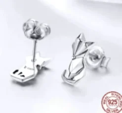Fox Stud Sterling Silver Earrings