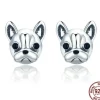 French Bulldog Stud Earrings - Sterling Silver