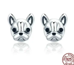 French Bulldog Stud Earrings - Sterling Silver