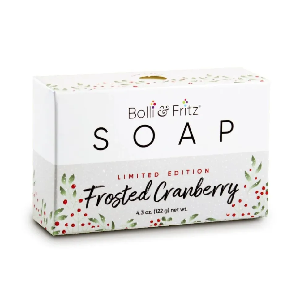 Frosted Cranberry Holiday Scented Vegan Bar Soap by Bolli & Fritz Made in the USA