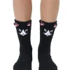 Fuzzy Black Cat Crew Socks