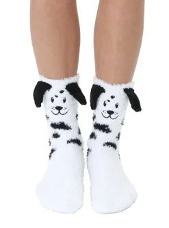Fuzzy Dalmatian Crew socks