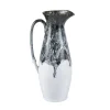 Gallemore Decorative Hand-Applied Glazed Ceramic Pitcher