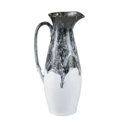 Gallemore Decorative Hand-Applied Glazed Ceramic Pitcher