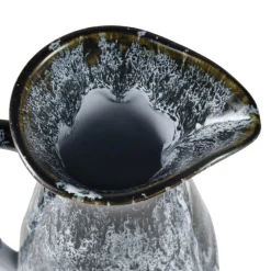 Gallemore Decorative Hand-Applied Glazed Ceramic Pitcher