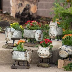 Galvanized Animal Planters in 6 Assorted Styles