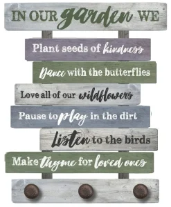 Garden Rules Whimsical Pallet Art Sign by IN THE GARDEN