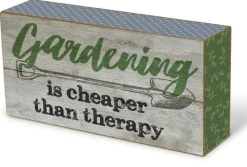 GARDENING IS CHEAPER THAN THERAPY-Wooden Sign Box