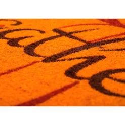 Gather Bright Pumpkin Entry Way Coir Mat, Handmade Welcome Mat