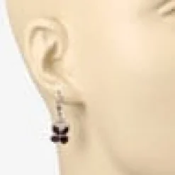 Gemstone Butterfly Drop Earrings Sterling Silver Tanzanite or Aquamarine