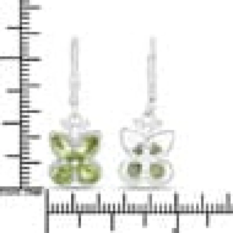 Gemstone Butterfly Drop Earrings Sterling Silver Tanzanite or Aquamarine