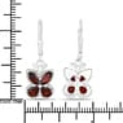 Gemstone Butterfly Earrings in Sterling Silver-Amethyst, Garnet, Peridot or Topaz