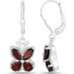 Gemstone Butterfly Earrings in Sterling Silver-Amethyst, Garnet, Peridot or Topaz