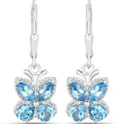 Gemstone Butterfly Earrings in Sterling Silver-Amethyst, Garnet, Peridot or Topaz