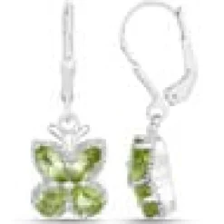 Gemstone Butterfly Earrings in Sterling Silver-Amethyst, Garnet, Peridot or Topaz