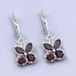 Gemstone Butterfly Earrings in Sterling Silver-Amethyst, Garnet, Peridot or Topaz