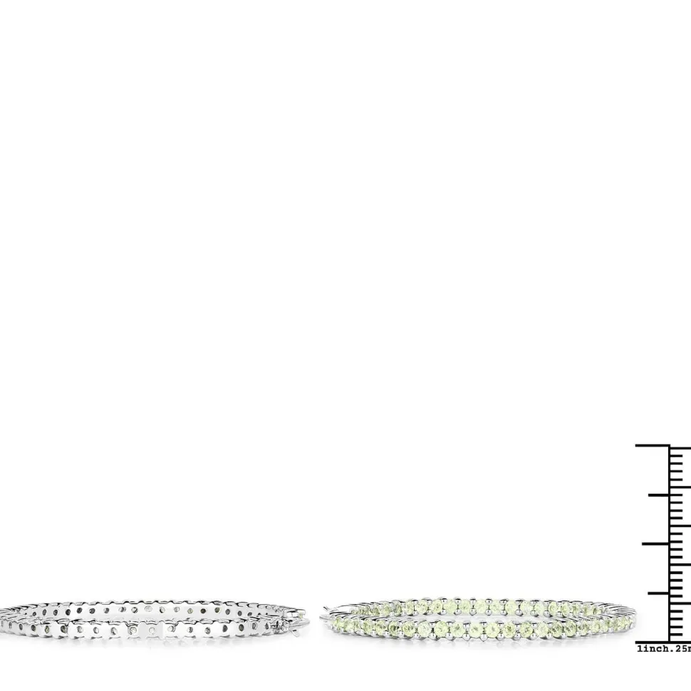 Gemstone Hoop Earrings: Peridot,Amethyst or Blue Topaz in 925 Sterling Silver