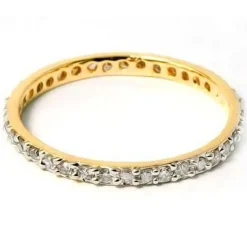 Genuine Diamond Eternity Rings in Solid 10K Yellow Gold Size 7 .18ct