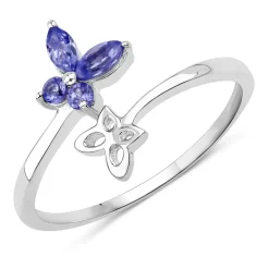 Genuine Gemstone Butterfly Ring in 925 Sterling Silver Elegant