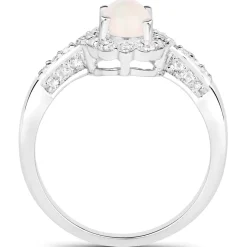 Genuine Opal and Topaz Sterling Silver Ring