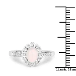 Genuine Opal and Topaz Sterling Silver Ring