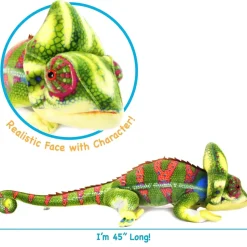 Giant Lifelike Plush Chameleon 46 Inch Stuffed Animal