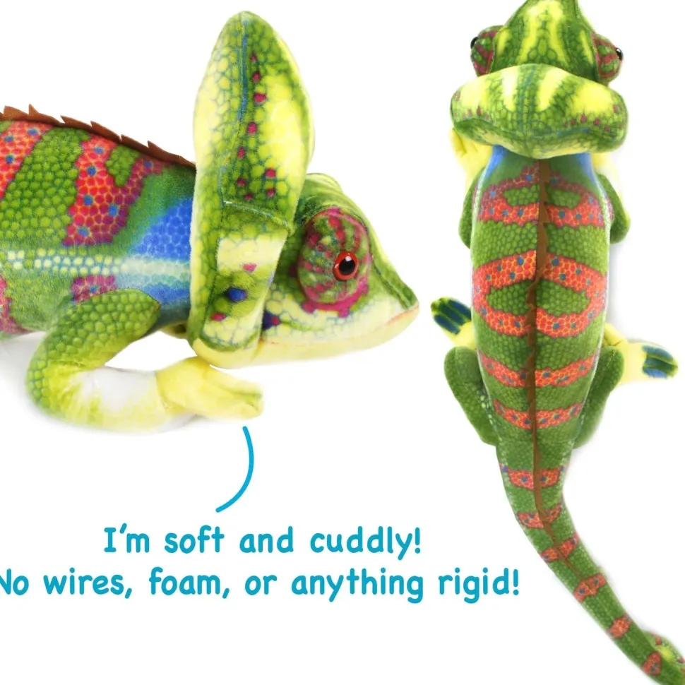 Giant Lifelike Plush Chameleon 46 Inch Stuffed Animal