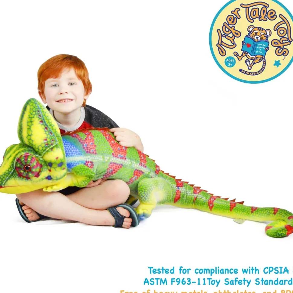 Giant Lifelike Plush Chameleon 46 Inch Stuffed Animal