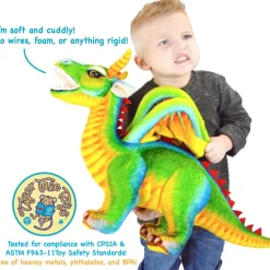 Giant Plush 29 Inch Stuffed Dragon Denvar Realistic