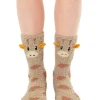 Giraffe Fuzzy Crew Slipper Socks Super Soft Unisex