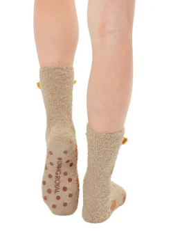 Giraffe Fuzzy Crew Slipper Socks Super Soft Unisex