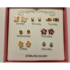 Girl's Sterling Silver Earring Set