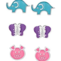 Girls' Sterling Silver Earring Sets