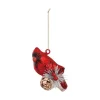 Glass Cardinal Ornament on Branch-Beautiful!