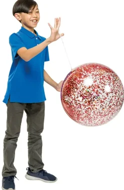 Glittery Jumbo 22" Punch Balloon, (Red, Blue, Silver)