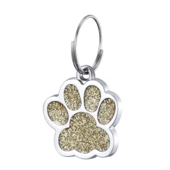 Glittery Paw Dog ID Name Tags Beautiful Sparkling Glitter Paw, Personalized for Your Pet!
