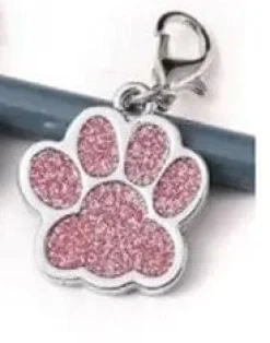 Glittery Paw Dog ID Name Tags Beautiful Sparkling Glitter Paw, Personalized for Your Pet!