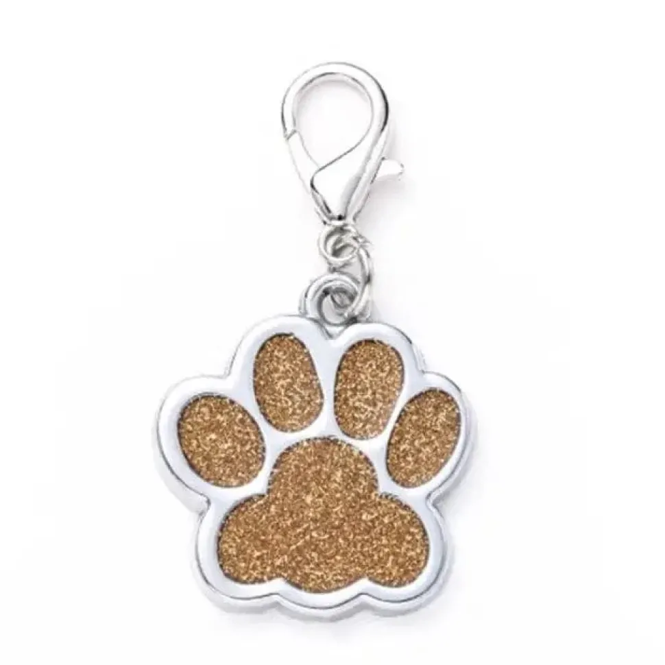 Glittery Paw Dog ID Name Tags Beautiful Sparkling Glitter Paw, Personalized for Your Pet!