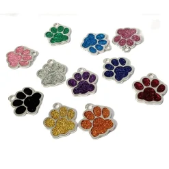 Glittery Paw Dog ID Name Tags Beautiful Sparkling Glitter Paw, Personalized for Your Pet!