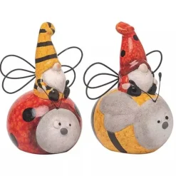 Gnome and Friend Figurines - Bee and Ladybug Decoration