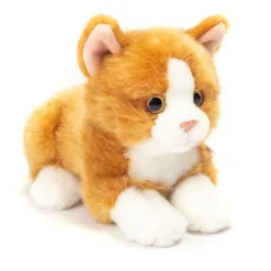 Gold and White Kitty Cat Lying 20 cm - plush soft toy by Teddy Hermann