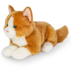Gold and White Kitty Cat Lying 20 cm - plush soft toy by Teddy Hermann
