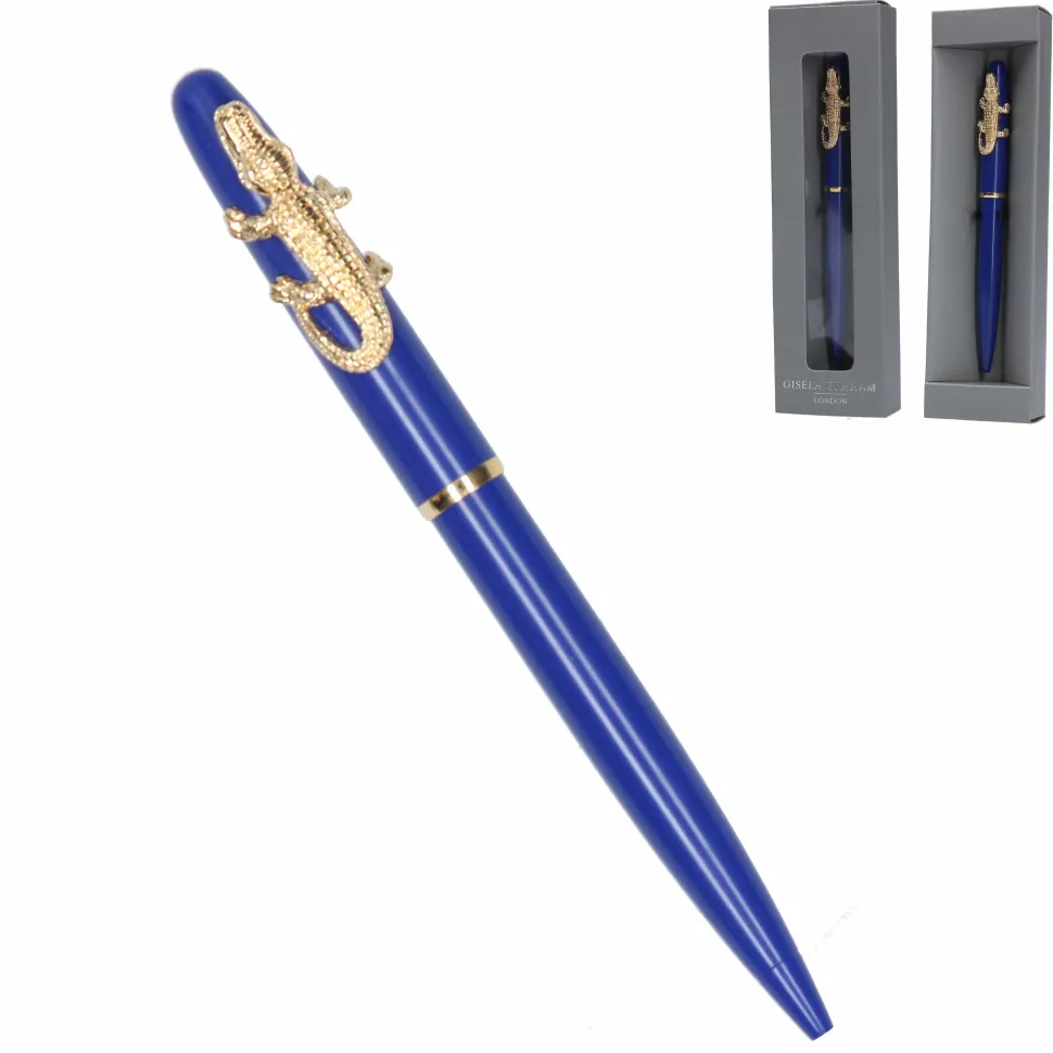 Gold Gator Blue Refillable Twist Pen