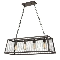Grange 31'' Wide 4-Light Oil Rubbed Bronze Linear Chandelier