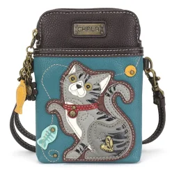 Gray & Orange Tabby Cat Collection Keychain, Wallet, Crossbody by Chala Vegan