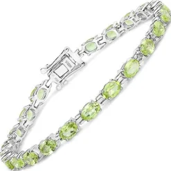 Green Peridot Bracelet in Affordable Sterling Silver, 7.25" 9.03ctw