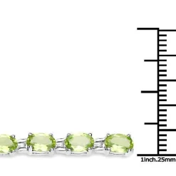 Green Peridot Bracelet in Affordable Sterling Silver, 7.25