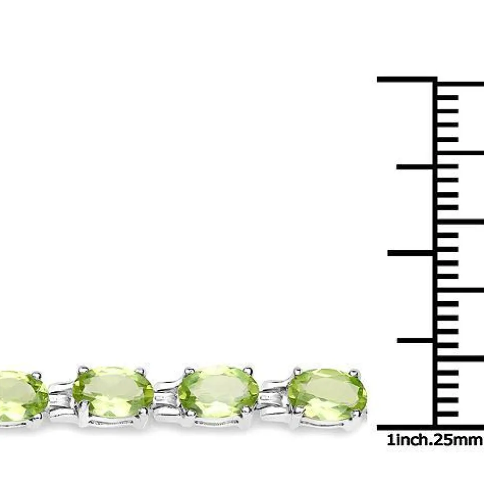 Green Peridot Bracelet in Affordable Sterling Silver, 7.25" 9.03ctw