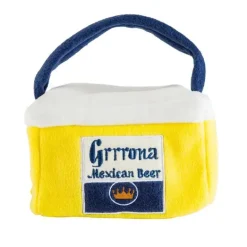 Grrrona Mexican Beer for Dogs Fun Plush Activity Toy for Dogs Parody Pet Chew Toy