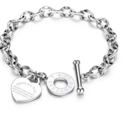 Guard Your Heart Christian Bracelet Proverbs 4:23 Stainless Steel Rose Yellow or White Gold Plated